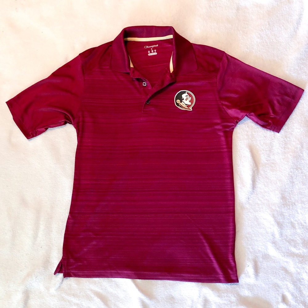 Champion FSU Seminoles Logo Red Polo Dri Fit